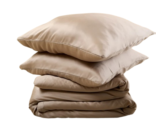 Sjumo Tencel™ Sateen Duvet Cover - Ultra Soft & Breathable - 140x220 cm - Honey Glow - Taie d'oreiller incluse