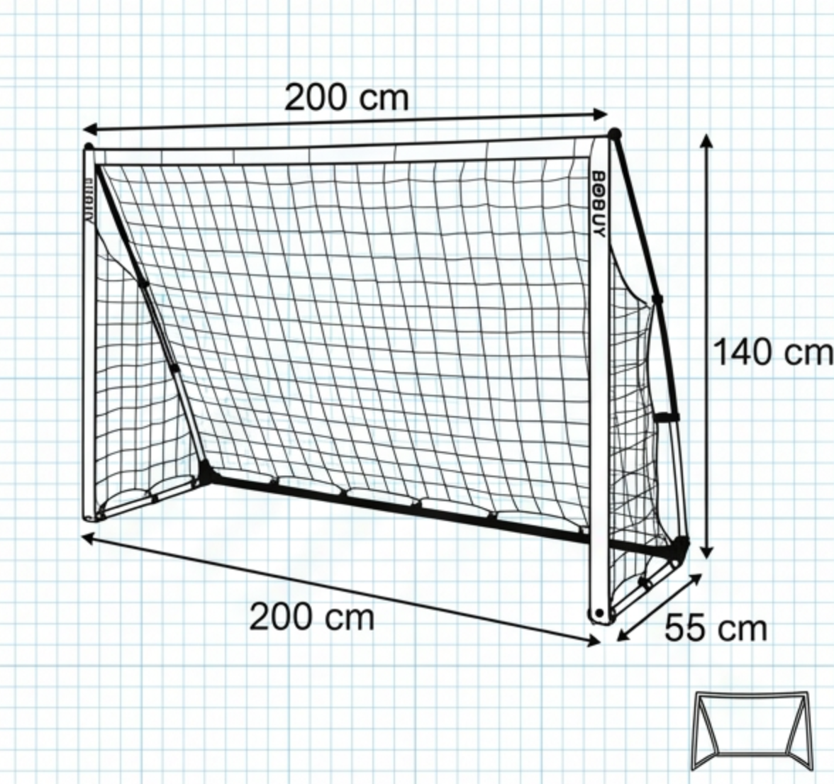 SoBuy But de football - Pop-up - 200 x 140 x 55 cm - Orange