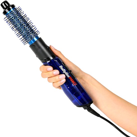 Brosse-sèche-cheveux BaBylissPRO - 34 mm - AirStyler - 700 W - 2 vitesses - Brosse à boucler - Bleu