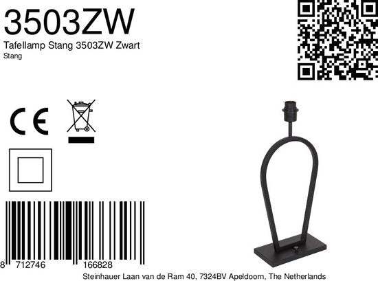 Lampe de table Steinhauer Stang - noire - métal - 3503ZW