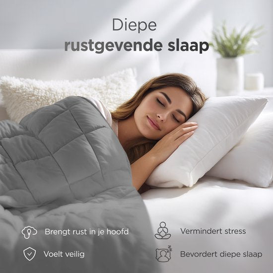 Couverture lestée CozySense® 8kg - 100% Tencel - Couverture lestée - Couverture lourde avec régulation de la température et confort respirant - Répartition de la pression GLASS-Flow® - 1 personne - Gris
