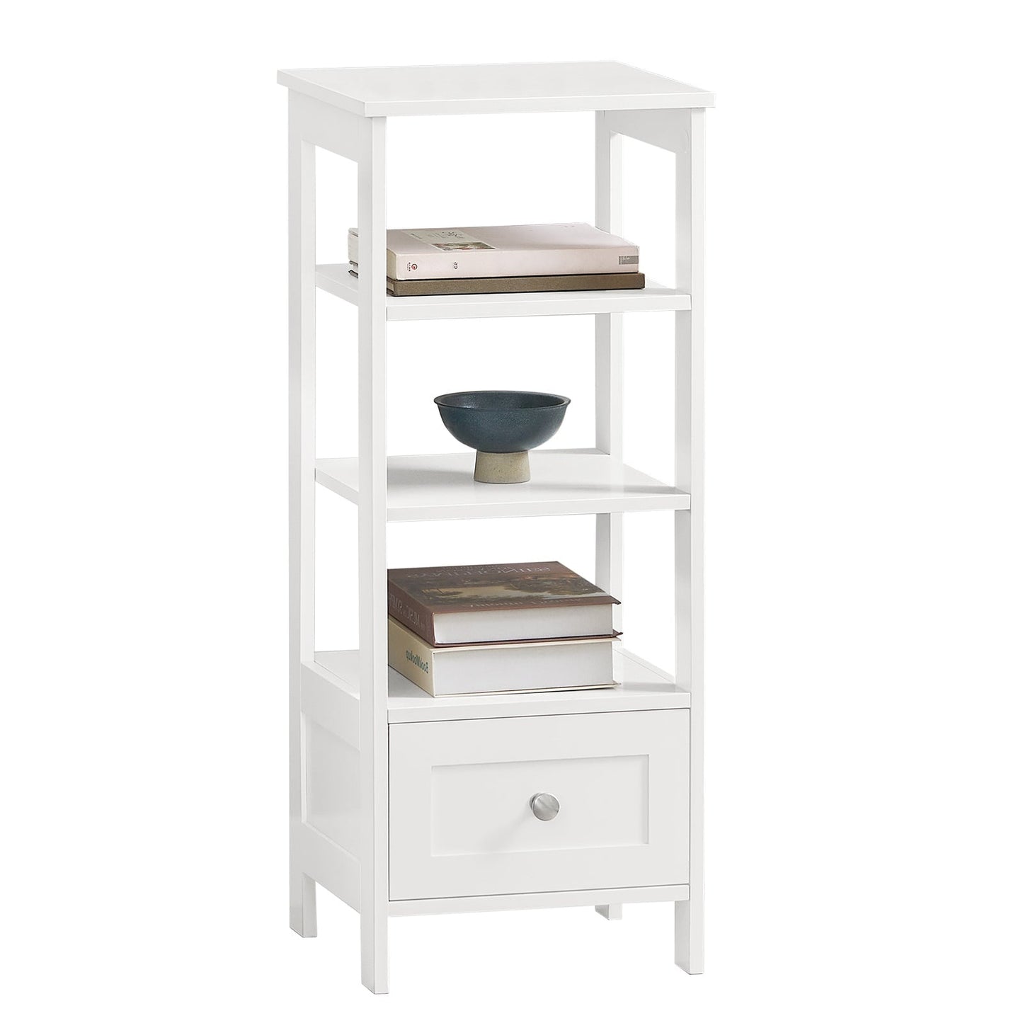 SoBuy Meuble haut latéral - Meuble de rangement de bureau - Max. 45KG - 30 x 28 x 74 cm - Blanc