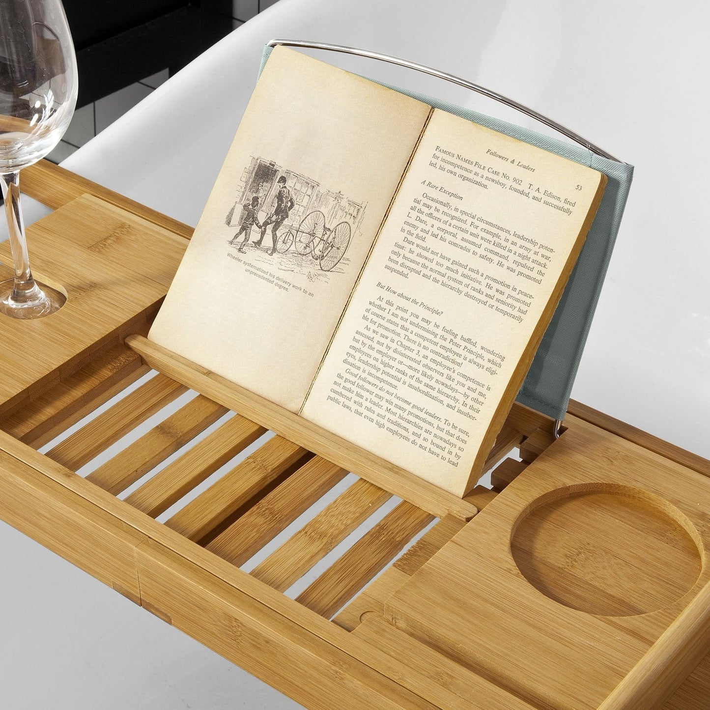 SoBuy FRG207-N Planche de bain en bois de bambou - réglable - 70-104 x 4 x 22 cm