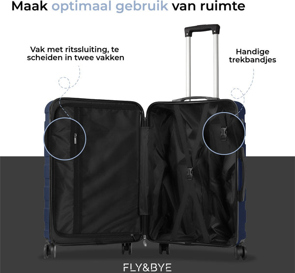 Ensemble de valises en polypropylène, 3 pièces – Résistantes aux chocs – Roulettes doubles à 360° – Serrure à combinaison intégrée