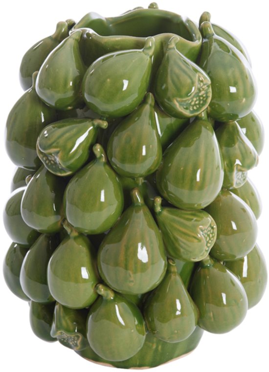 Vase Natalia en céramique de Light & Living, 33 cm de haut - Vert foncé