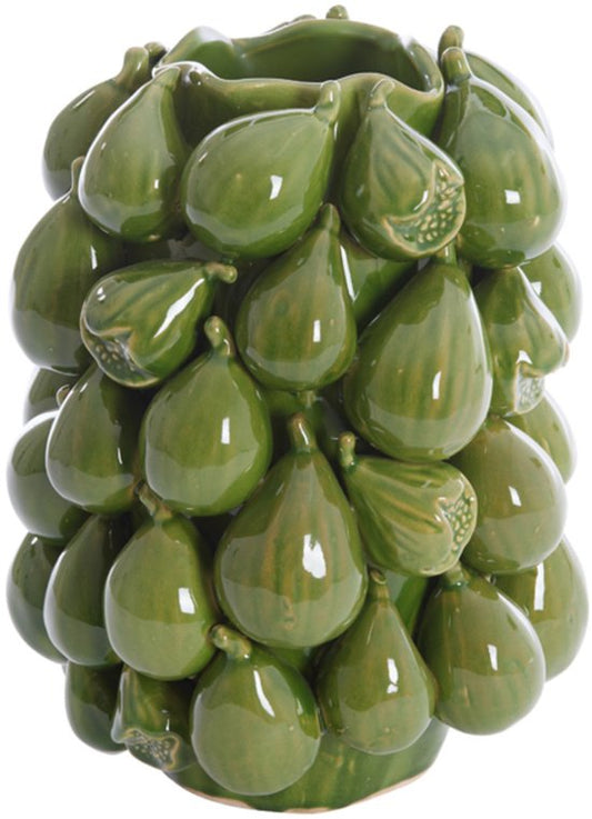 Vase Natalia en céramique de Light & Living, 33 cm de haut - Vert foncé