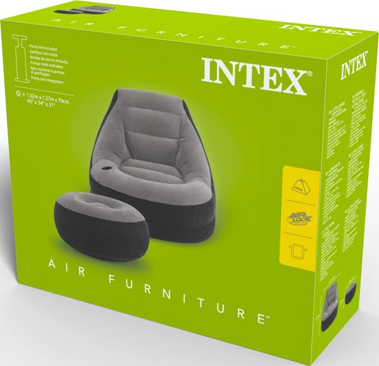 Intex - Chaise gonflable - Ultra Lounge avec pouf - 102cm x 137cm x 79 cm