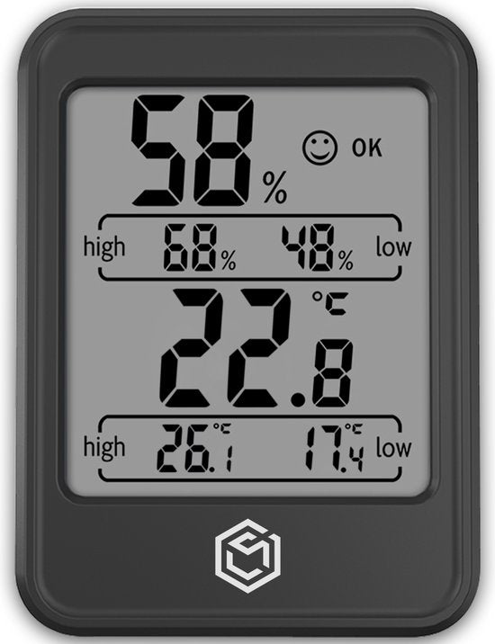Ease Electronicz Hygromètre Min/Max - Humidimètre - Station météo numérique - Humidimètre - Thermomètre d'intérieur - Avec éclairage