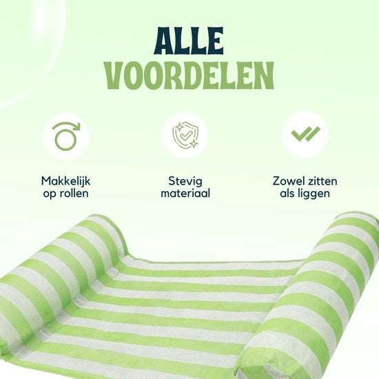 Travelly - Luxe Waterhangmat - Hangmat - Luchtbed - Luchtmatras Zwembad - Waterspeelgoed - Water hangmat - Groen