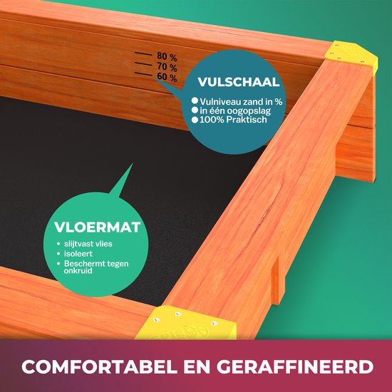 Spielwerk Sandbox - Bois Toit solaire UV 50+ Merle - 143x130x130cm