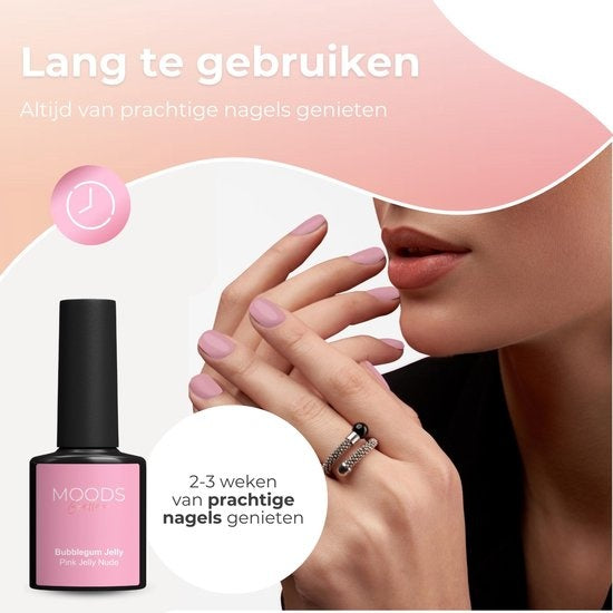 Moods Gellac 6-Piece Set - Vernis à ongles gel transparent - 8ML - Pink Jelly Nude Edition - Gellac - Nails - Gel Polish Starter Pack - Nude Colours