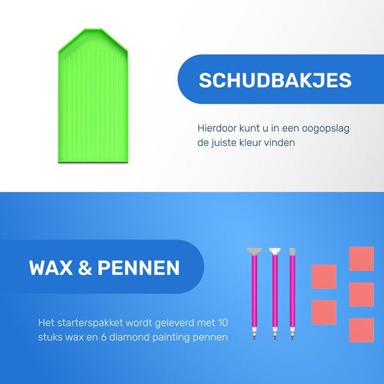 Rubye® Diamond Painting Accessories Package - Storage Box - Diamond Painting Adults - Pens - Wax - Shakers - Tweezers - Etui - Starter Pack