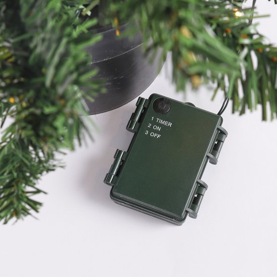 Ensemble d'arbres de Noël et de couronnes de Noël « Black Box Trees Norton » - 2 sapins de Noël artificiels et 1 couronne avec éclairage LED - Vert