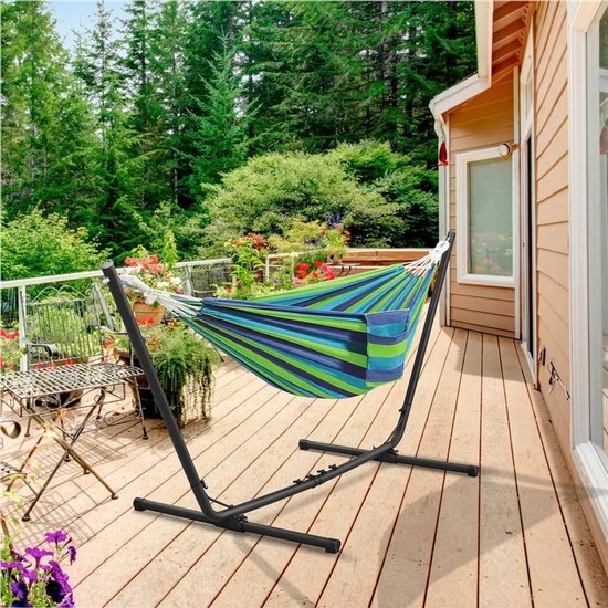 Yaheetech Hamac avec cadre multicolore pour 2-3 personnes, Max 205 kg