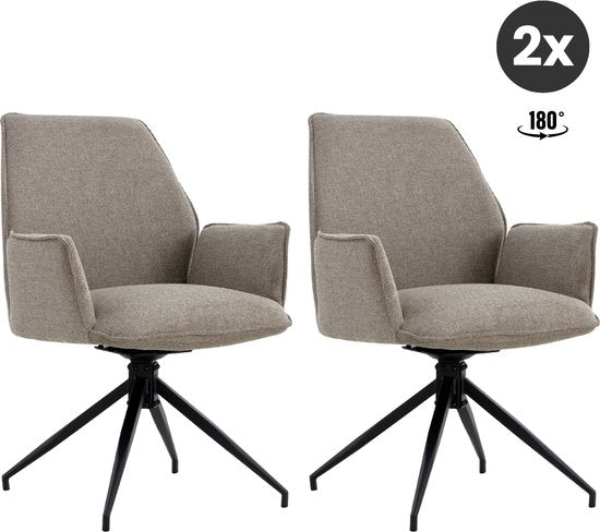 2x Collectables Chaise de salle à manger Jill - Linen Taupe (ensemble de 2)