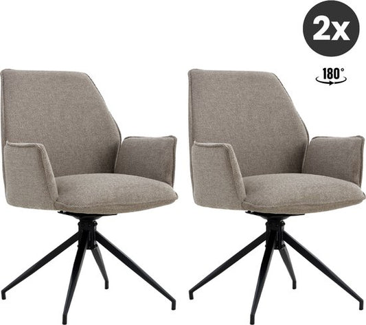 2x Collectables Chaise de salle à manger Jill - Linen Taupe (ensemble de 2)
