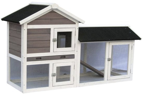 Clapier Kerbl Avoriaz - Blanc/Marron - 147 x 53 x 85 cm
