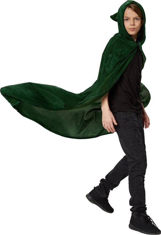 dressforfun - Mystic cape en velours vert 116 cm - déguisement costume halloween déguisement fête déguisement carnaval déguisement fête déguisement carnaval - 301850
