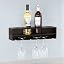 SoBuy FRG66-L-SCH Casier à vin – Fixation murale – 4 bouteilles et 6 verres – 48 x 12 x 12 cm – Noir