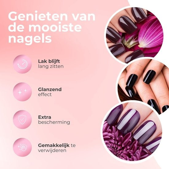 Moods Gellac Starter Pack - Primer - Base Coat - Top Coat - Gel Paint - LED Lamp Nail Polish - 7.3 ML