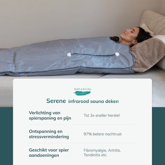 Soft & Silky - Couverture de thérapie infrarouge - 35°C et 75°C - Sauna infrarouge - Thérapie par la lumière rouge - Couverture chauffante - Couverture électrique - Fibromyalgie