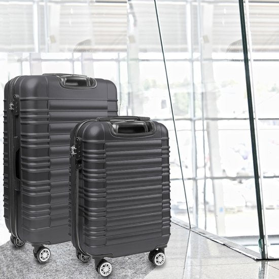 TRVLMORE Set de valises - 2 pièces - 38L (bagage à main) + 110L - Gris foncé