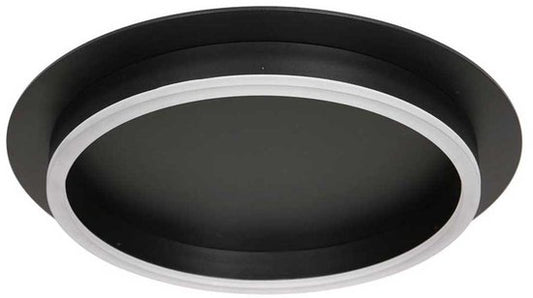 Plafonnier Ringlux 3655ZW, luminaire noir Ø 32 cm à lumière LED chaude, en métal et plastique, design tendance, marque Steinhauer