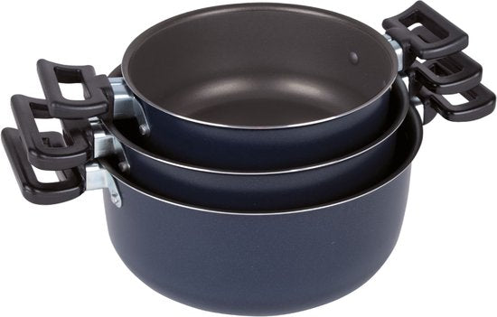 Bo-Camp - Batterie de cuisine - Rondo - 3 pièces - Acier au carbone