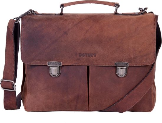 Sacoche pour ordinateur portable DSTRCT Wall Street A4 - 15,4 pouces - Marron