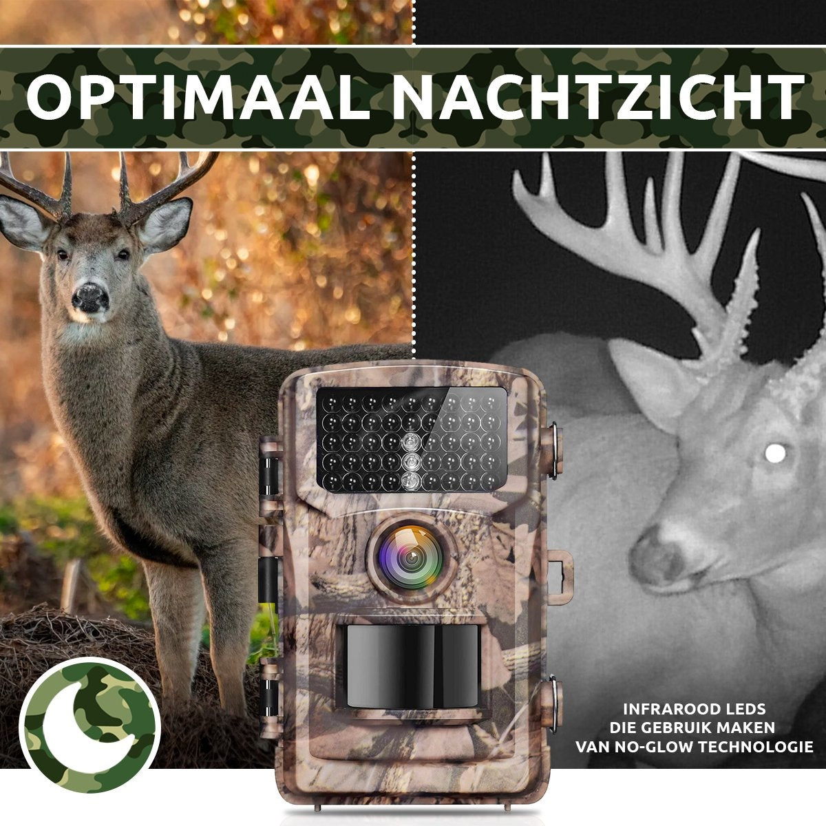 AyeCam Wildcamera - Draadloos - Wildcamera met Nachtzicht – Infraroodcamera – Inc. 32 GB SD Kaart - 4K Ultra HD Camera - met Geluidsopname