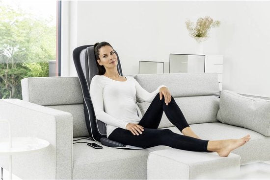 Beurer MG 315 Coussin de massage shiatsu - Fauteuil de massage - Cou et dos - Bodyscan - 3 Programmes - 4 Têtes de massage réglables - Minuterie - Chauffage