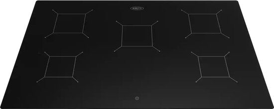 Boretti - Table de cuisson à induction - 80 cm & 5 zones - avec fonction Boost et minuterie - pour cuisine encastrée - MLHBI805 Noir vitrocéramique