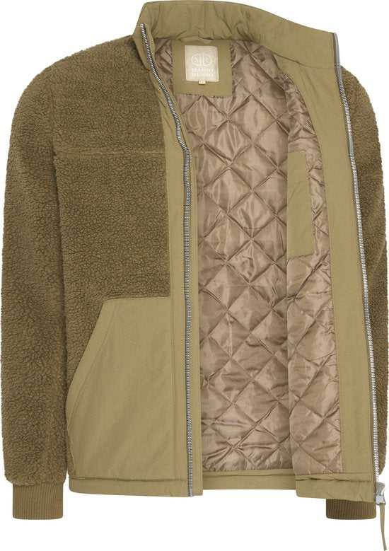 Mario Russo Teddy Jacket Stockholm - Veste homme - Manteau d'hiver homme - Cardigan homme - Army Green - M
