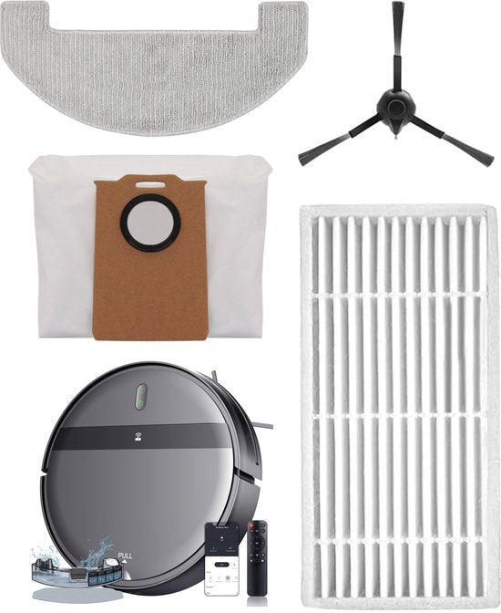 Skoov Robot accessoires aspirateur 2000PA - Convient à l'aspirateur Skoov Ecopulse - 1x filtre HEPA - 1x serpillière - 1x brosse latérale - 1x sac de collecte