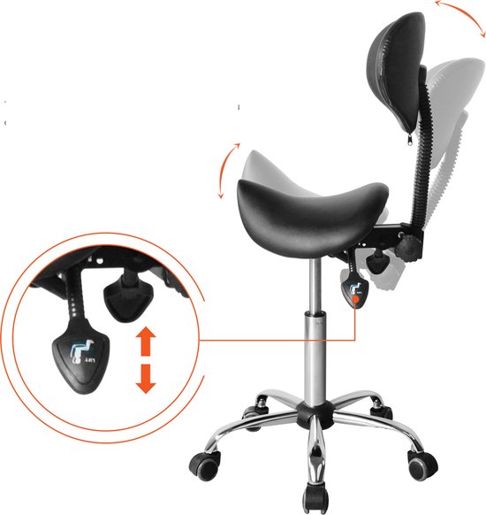 Tabouret réglable - VDD - tabouret de barbier - dossier inclinable