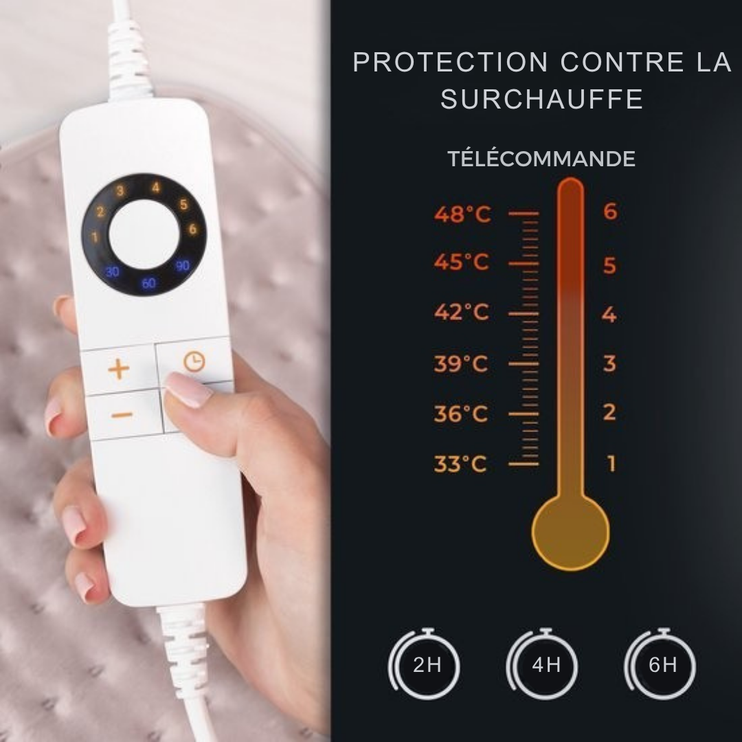 Sous couverture chauffante STAUS&BACH CozySnug - 100W - Lavable - 150x80 cm - Rose poudreux