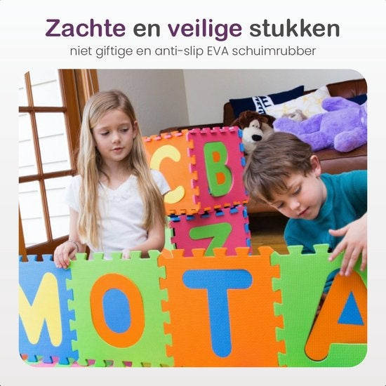 Gofun Playmat XL 180 x 180 cm Mousse Pliable Baby Tiles Multicolore Puzzle 86 pièces