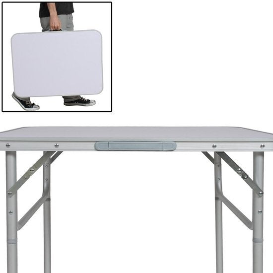 tectake® - Table de camping pliante - Table de camping portable - Table pliante d'extérieur - Table pliante - Résiste aux intempéries - 75x55x68cm - Gris