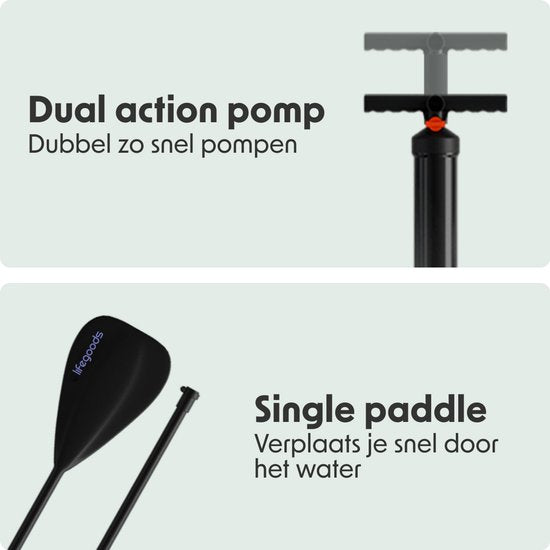 LifeGoods SUP Board All-round Compact - avec siège - capacité de charge de 100 KG - 300 x 76 cm - gonflable - ensemble complet de SUP - violet