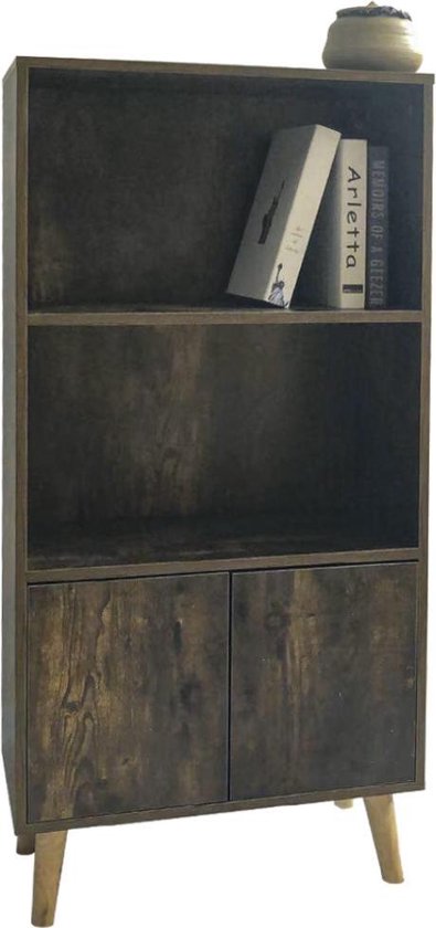 Armoire murale bibliothèque Design industriel robuste et vintage 120 cm de haut