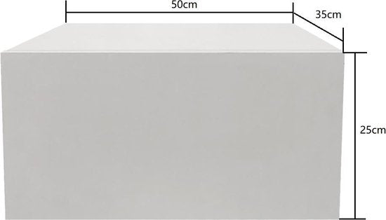 Table de nuit flottante - armoire suspendue - avec tiroir - 50 cm de large - blanc