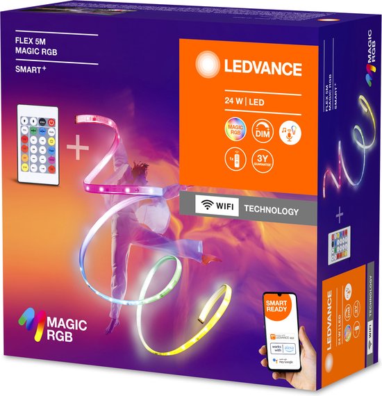 Bande LED LEDVANCE SMART+ WiFi FLEX 3M, blanche, 22 W, 500 lm