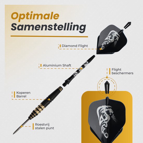 WINDSOR® Cavalier 3 Darts Set - Incl. boîte de rangement, fléchettes