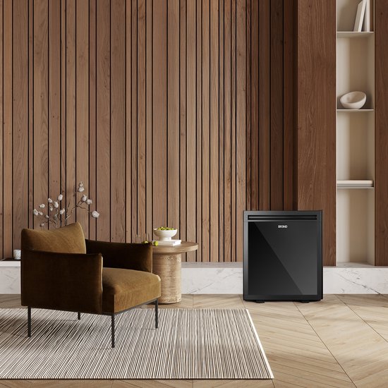 BREND BR-2225 Mini Fridge Freestanding 30 Liter - Réfrigérateur de table avec température réglable - Minibar avec orientation réglable de la porte - Noir