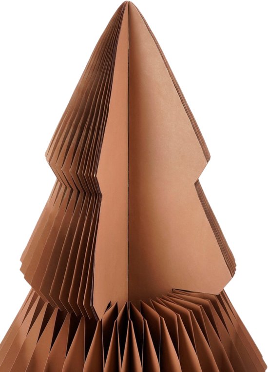 Mica Decorations Sapin de Noël en papier - Sapin de Noël artificiel pliable - H 152 x Ø 104 cm - Décoration de Noël - FSC Mix - Marron