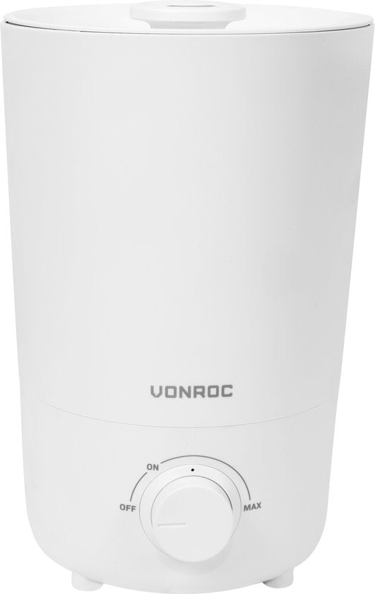 VONROC Humidificateur 2,6 litres - ultrasonique - sortie de brume 360° - blanc