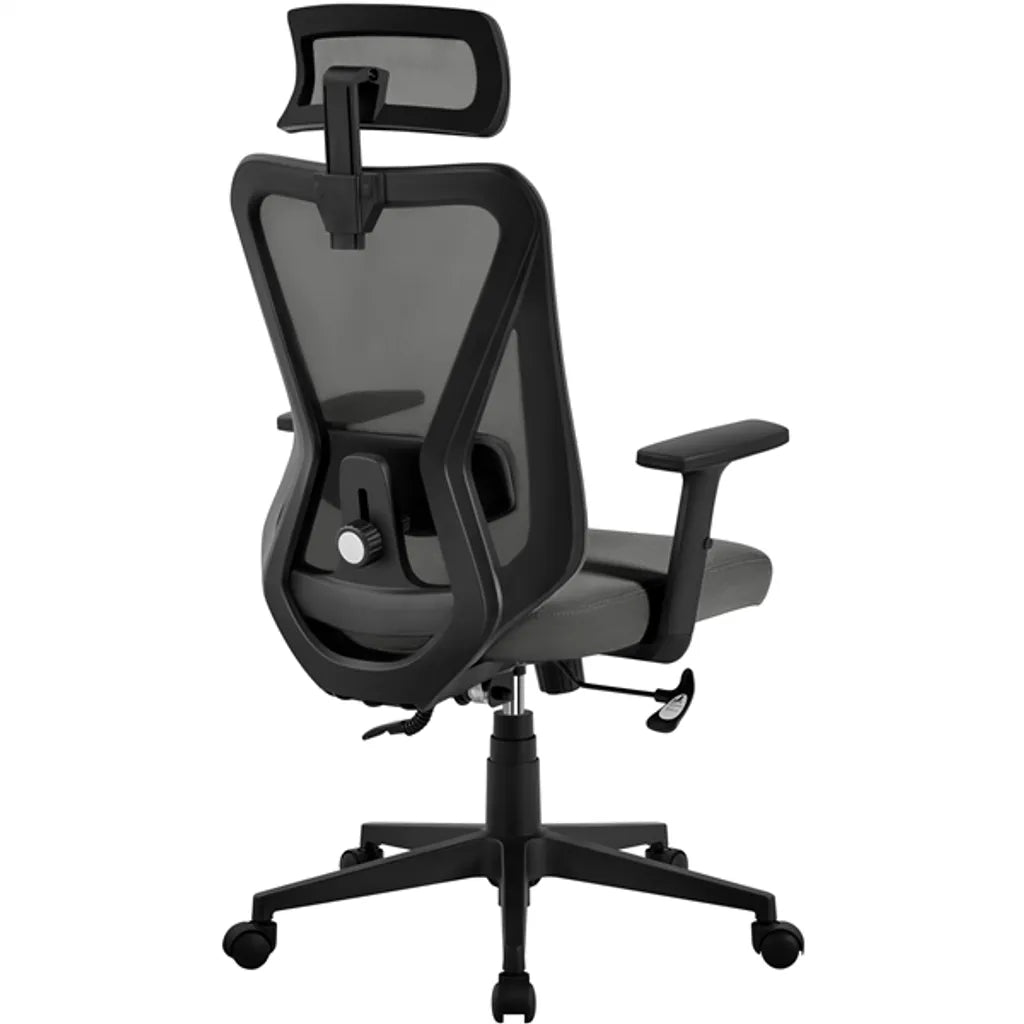 Yaheetech Ergonomic Office Chair - Mesh - Adjustable - With Headrest - Armrests - Black