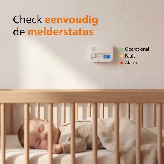 Smartwares FGA-13041 - Détecteur de monoxyde de carbone - 85 dB - Durée de vie de 10 ans - Certifié BSI