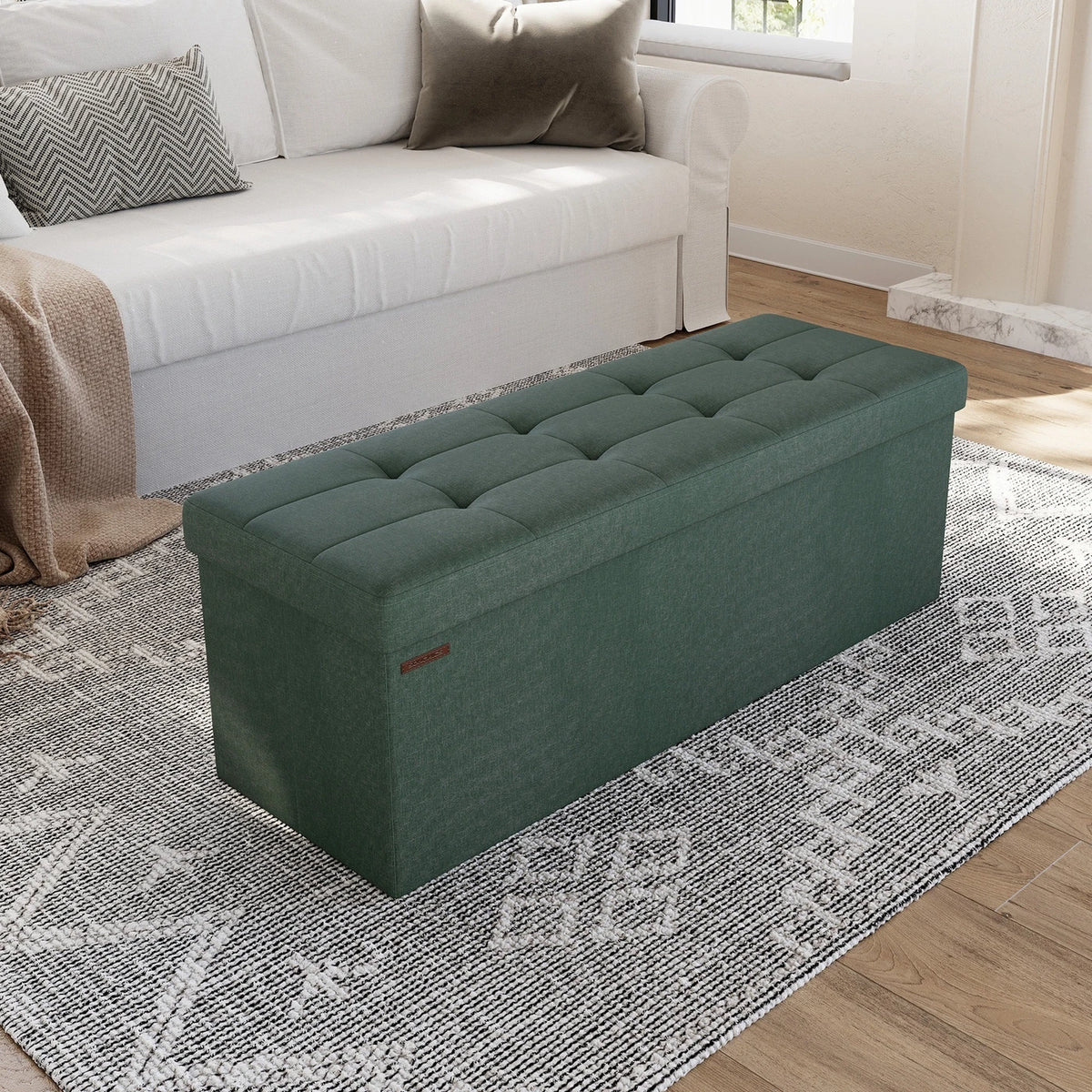 Joyfurnos Coffre de rangement avec assise - Pouf - 38 x 110 x 38 cm