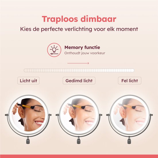 Fraay® Miroir de maquillage avec éclairage LED - grossissement 10x - Miroir grossissant avec lumière - rechargeable - Miroir de rasage - Miroir de salle de bain - noir